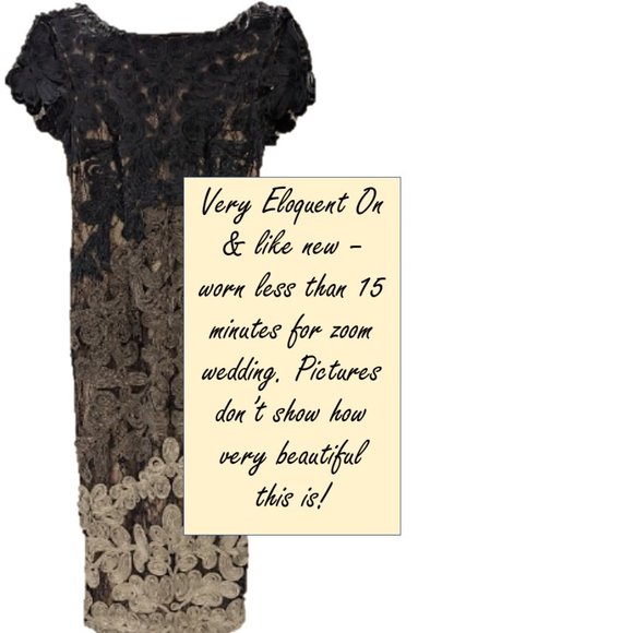 Designer JS Collections Lace Midi Evening Dress & Matching Earrings - Picture 14 of 14